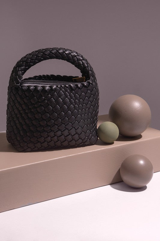 Recycled Vegan Leather Top Handle Bag