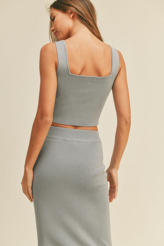 Bustier Detail Knit Top