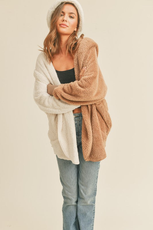 Color Block Hoodie Jacket