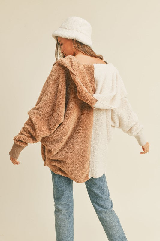 Color Block Hoodie Jacket