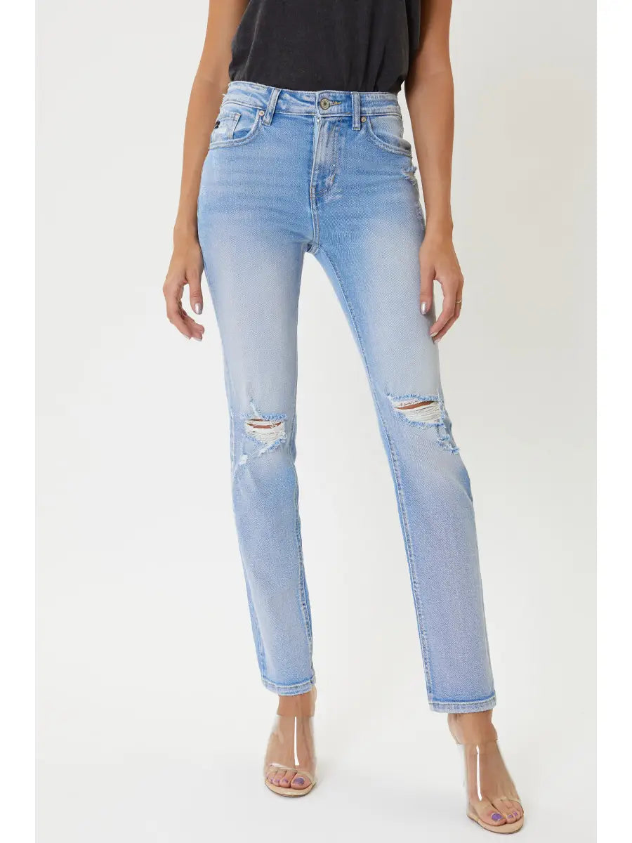 High Rise Slim Straight Jean