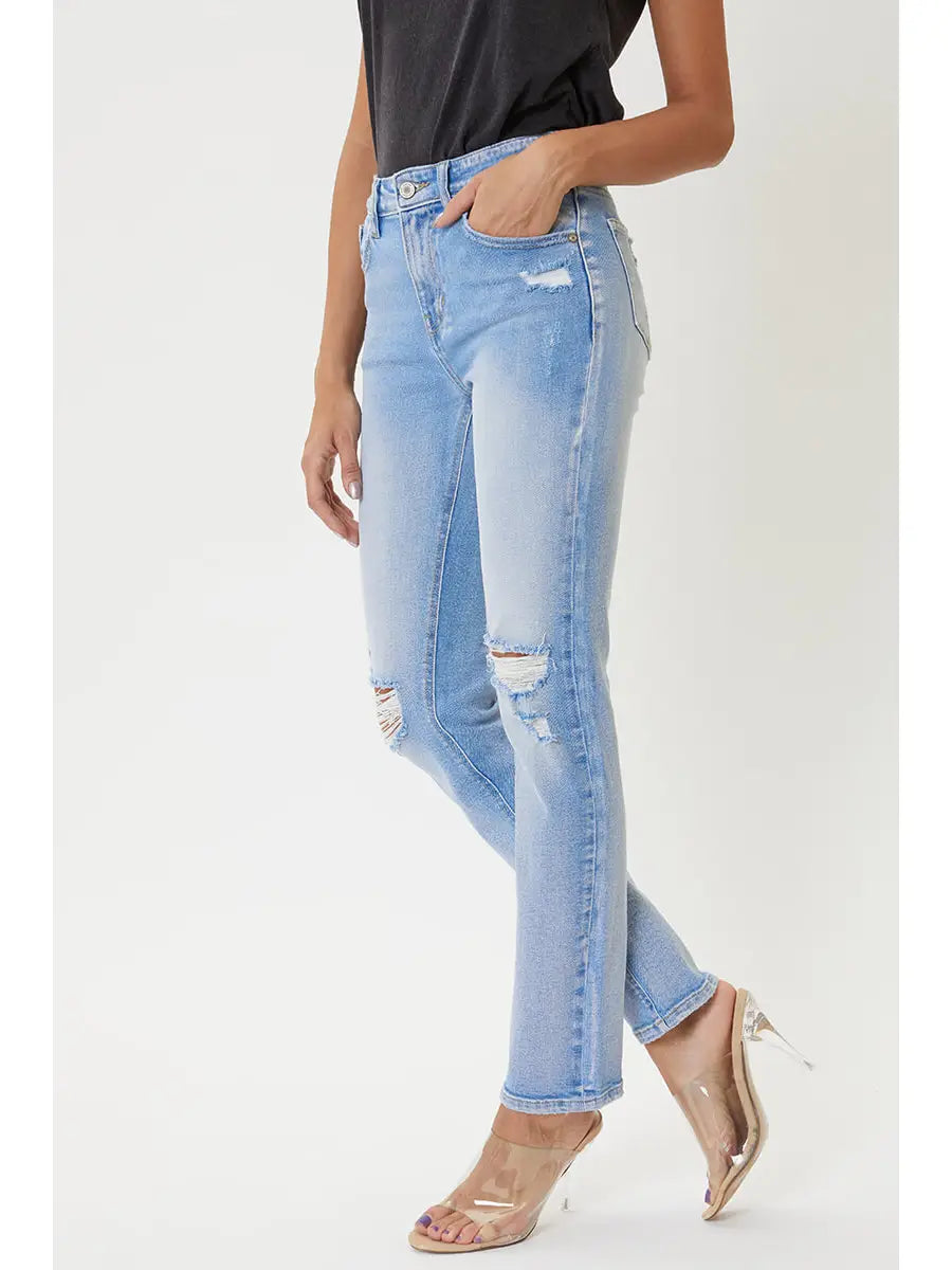 High Rise Slim Straight Jean