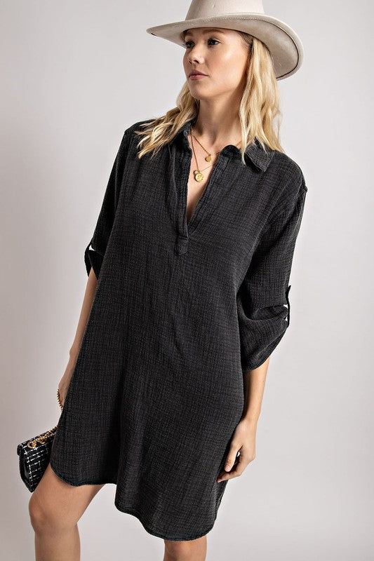 Gauze Shirt Dress