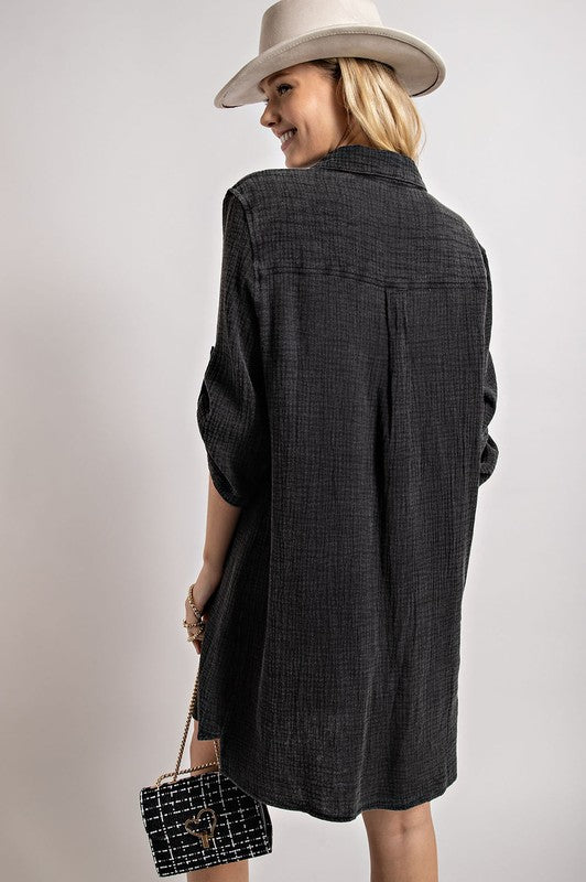 Gauze Shirt Dress