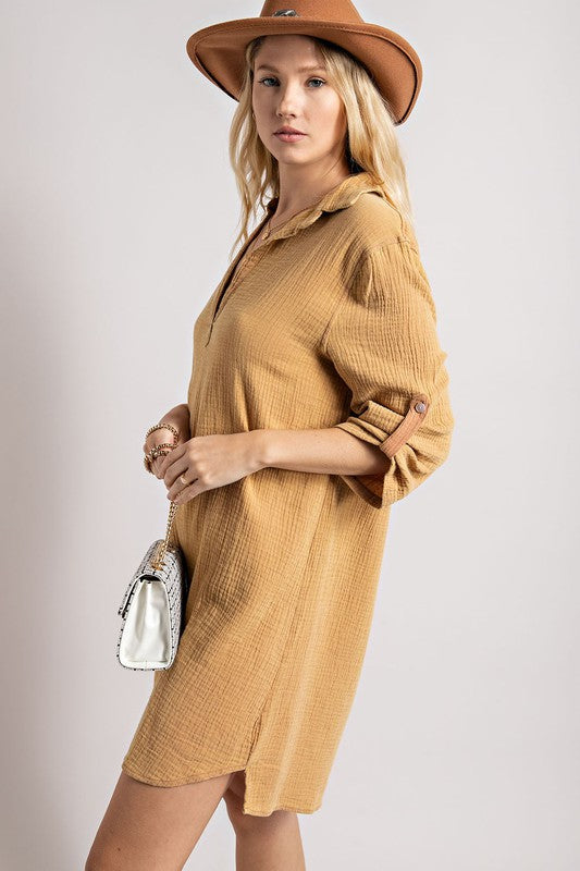 Gauze Shirt Dress