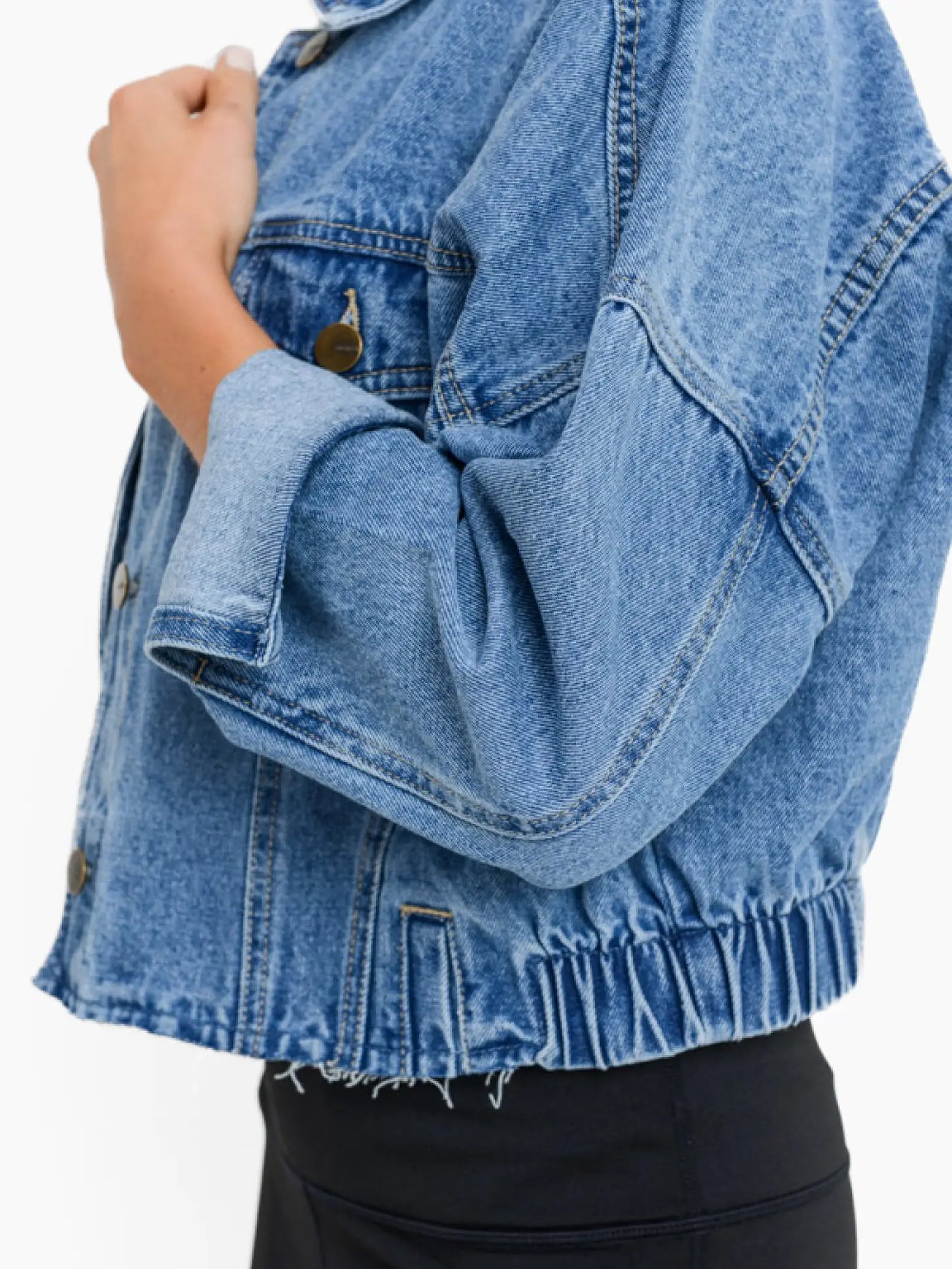 Raw & Ribbed Crop Jacket
