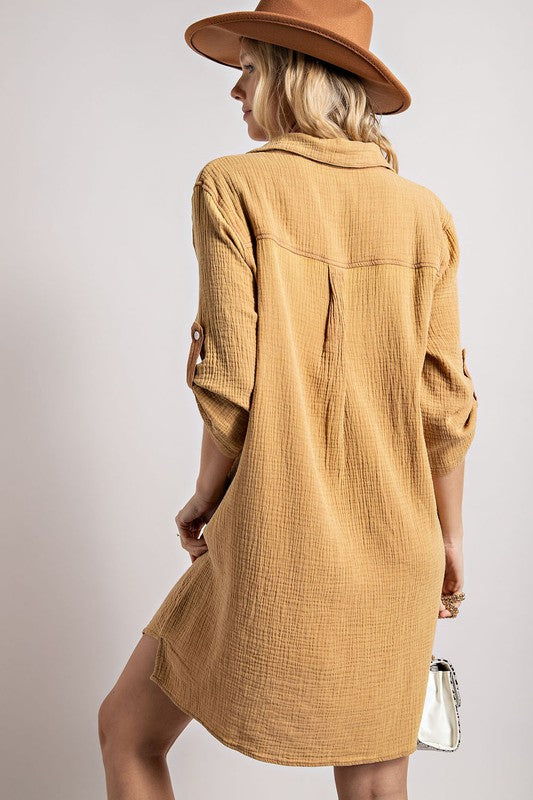 Gauze Shirt Dress