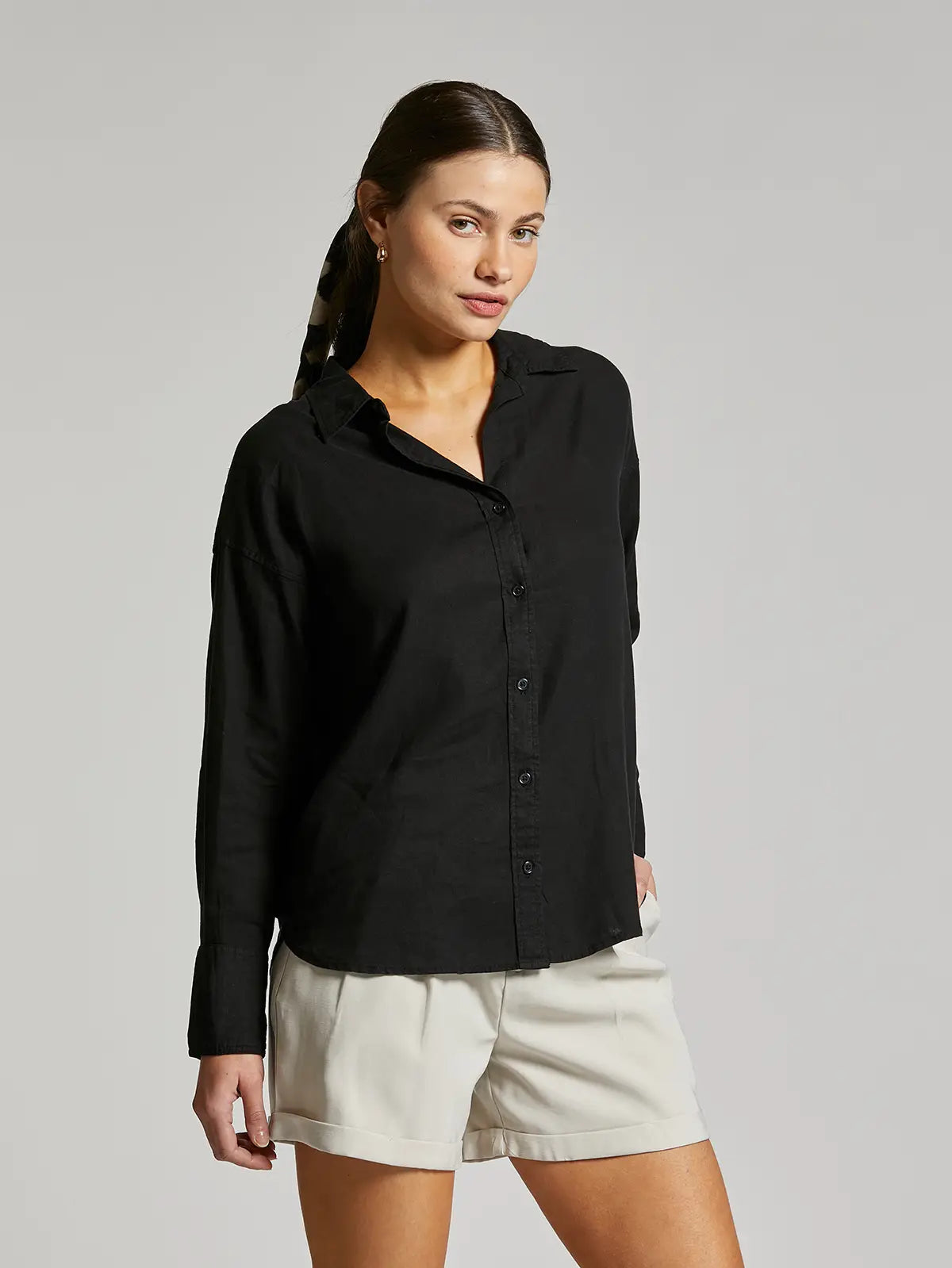 V Neck Button Down