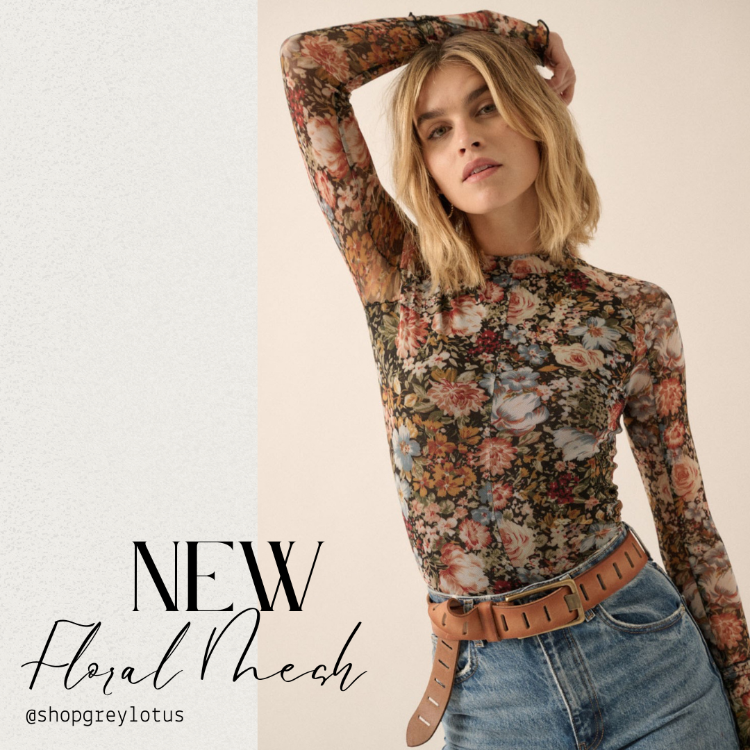 Floral Mesh Top