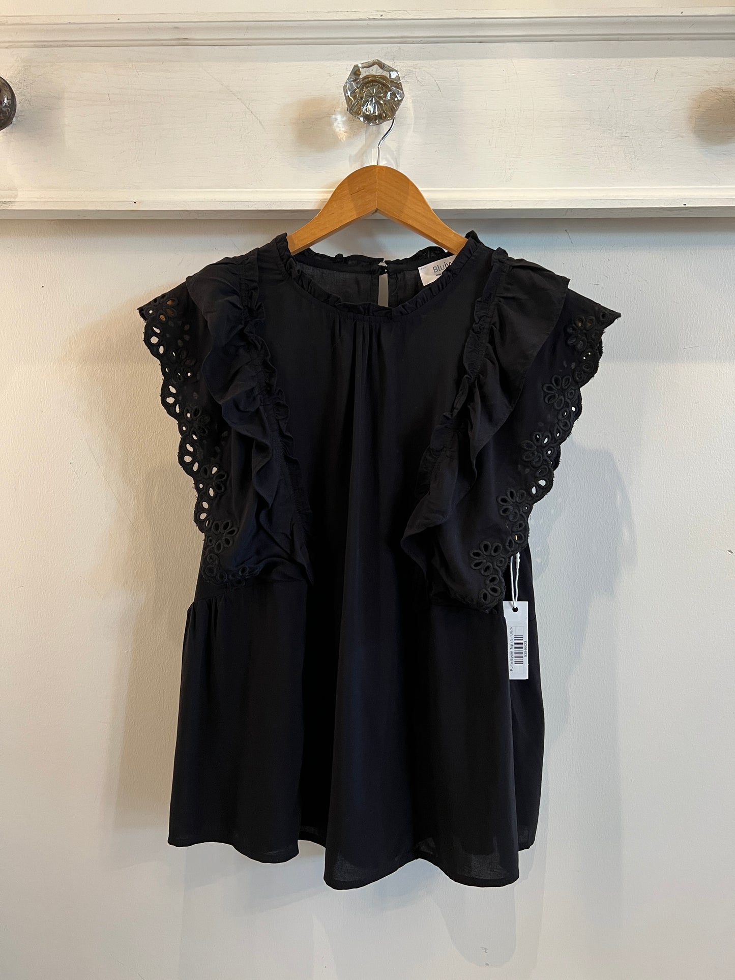 Ruffle Eyelet Top