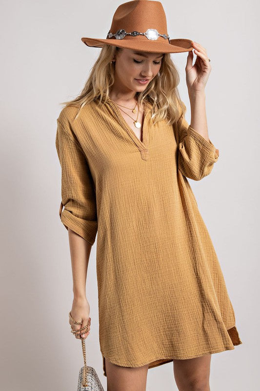 Gauze Shirt Dress