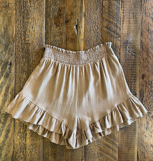 Linen Ruffle Shorts